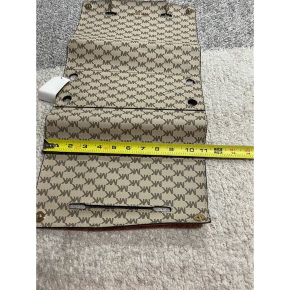 Michael Kors Selma Swap Medium Solid Top Zip Satchel Cover Orange Tan Logo Purse - Picture 6 of 12